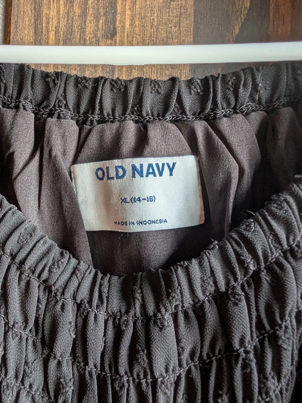 Old Navy Black Puff-Sleeve Smocked Casual Dress
